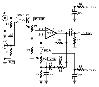 Preamp for the 7 Watt Class B Audio Amplifier