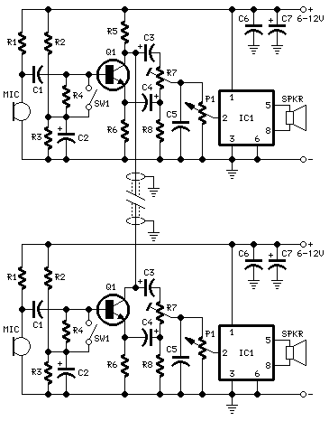 Intercom circuit diagram