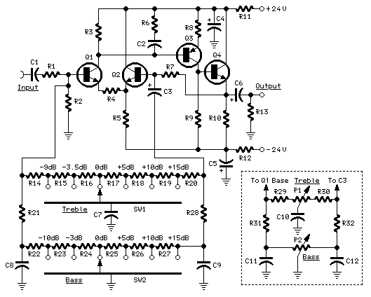 Modular Audio Preamplifier Tone Control Module